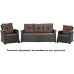 Coussins pour mobilier de jardin extérieur, Coussins pour canapé, coussins pour banc, coussins de balançoire, Coussins de chaise, Marron