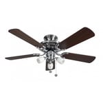 Fantasia Mayfair Ceiling Fan 42in SS/Dark Oak Light