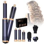 Air Styler 5 in 1 1000w Hair Dryer Brush Set,30mm Air Curler, Detachable Styler Tools for Drying Curling Straightening,3 Wind Speed and Temperature(with Glove)