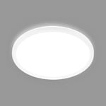 BRILONER - EEK A Plafonnier LED Efficient avec 11W à 2400lm, env. 50.000h de lumière, plat, lumière indirecte, lampe LED, lampe de salon, panneau LED, lampe de cuisine, 29x3 cm, blanc