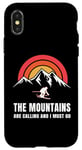 Coque pour iPhone X/XS The Mountains Are Calling And I Must Go Skier Ski Men