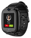 XPLORA XGO 2 - Montre connectée pour Enfants (avec SIM) – 4G, Appels, Messages, Mode école, Fonction SOS, localisation GPS, Appareil Photo, podomètre - incluant 3 Mois d'abonnement Gratuit (Noir)