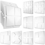 Panneaux muraux 3D en plastique pvc - revêtement mural blanc avec aspect 3D - Motifs Cube: 2 m² 8 panneaux, HD011