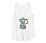 Womens Creative Cozy Coffee House Cafe, Stovetop Espresso Maker Tank Top