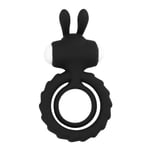 AUCUNE Cockring,Silicone souple double vibrant anneau de pénis Dick Cockring adulte jouets sexuels - Type Black rabbit #B