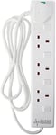 pro elec plpl15330pl 2 m Switched and Surge Protected 4 Gang Extension Lead white