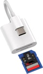 iPhone15 Pro Max Plus USB C vers Micro SD & SD Lecteur de carte Splitter Type C Câble Reader Switch Station d'accueil (2 en 1) Lecteur de carte SD Adaptateur Compatible avec Samsung Apple MacBook