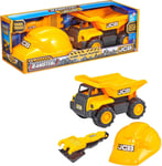 JCB Dump Truck Construction Vehicle Toys Playset Hard Hat Sand Tool Kids Xmas