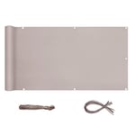 Sekey Brise-Vue pour Balcon Couverture de confidentialité Écran Polyster Vent Protection UV Opaque Résistant aux Intempéries, avec Attaches de câble et Cordons, 120 x 500cm Taupe