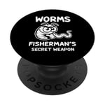 Design vers de pêche : Worms - Fisherman's Secret Weapon ! PopSockets PopGrip Adhésif