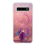 Evetane - Coque Silicone Compatible Samsung Galaxy S10 Plus - Protection Intégrale 360, Fine et Transparente - Coque Avant & Arrière - Haute Résistance - Attrape rêve Rose