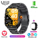 Sport Smart Watch for Men Women 1.96 Screen Blood Oxygen + Bluetooth Call Watch