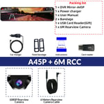 E-ACE Dash Cam 4k Pour Voiture 12 'Auto Enregistreur Vidéo Wifi Support 1080P Vue Arrière Caméra GPS Véhicule Boîte Noire Voiture Prada conseil Caméra - Type A45P-6M RCC-64G #A