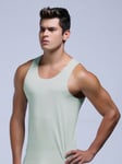 Miesten Ice Silk Sports Saumaton Pure Color -liivi, Hihaton Compression Fitness-paita Gym·Baby Blue·L