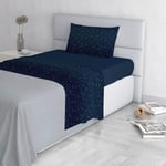 Italian Bed Linen Fashion Parure de lit en Microfibre, Ensemble de draps Made in Italy, Stars, 1 Place et demie