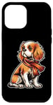 iPhone 12 Pro Max Cavalier King Charles Spaniel Dog Scarf Pumpkin Thanksgiving Case