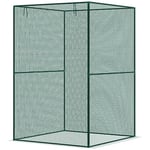 Outsunny Serre de Jardin Tomate Serre Filet de Protection Solaire Porte Enroulable avec charnière HDPE 120 x 120 x 180 cm Vert foncé