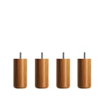 DUX - Round Legs Ø 5,5 cm, Height 12 cm Oiled Oak, 4-pack - Sengeben - Tre farget