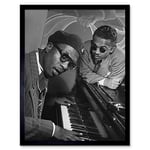 Wee Blue Coo Vintage Music Jazz Legend Thelonious Monk Piano Art Print Framed Poster Wall Decor 12X16 Inch