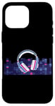 Coque pour iPhone 16 Pro Max Casque pour artistes, DJ, contrôle audio LED clignotant