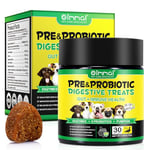 Oimmal Probiotics for Dogs Gut Health - 30pc Digestive Treats for Dog, Support Seasonal Allergies, Itchy Ears, Dog Probiotic Supplement Soft Chews Improve Pet Immune System Dogs - Duck Flavour