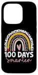 Coque pour iPhone 14 Pro 100 Days Smarter Teacher Rainbow, 100e journée d'école