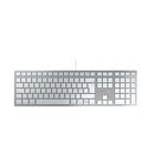 CHERRY KC 6000C FOR MAC, Wired Mac Keyboard (USB-C Connection), Pan Nordic Layout (QWERTY), Whisper-Quiet Keys, Flat Design, Silver/White