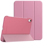 TiMOVO Coque Compatible avec iPad 10ème Génération 10,9 Pouces 2022 Étui,iPad 10 Coque, Légère&Mince Coque Arrière Translucide en PC,Housse Coque Trifold avec Réveil/Sommeil Auto, Fondant Rose