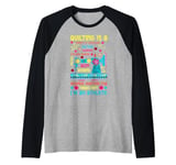 Quilting Knitting Crochet Sewing Machine Fabric Crafting Raglan Baseball Tee