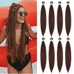 Braiding Hair Pre Stretched - 8 Packs Prestretched Braiding Hair 30 Inch Ombre Braiding Hair Itch Free Yaki Synthetic Hair Extension for Braids (30 Inch(8Packs), 30#)