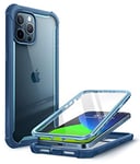 i-Blason Coque iPhone 12 Pro Max 5G (2020) 6,7'' [Série Ares] Protection Intégrale Bumper Antichoc Dos Transparent avec Protecteur d'écran Intégré (Bleu)