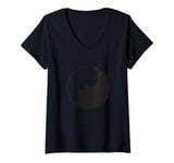 Womens Cats yin and yang peace balance symbol V-Neck T-Shirt