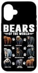 iPhone 16 Bears Of The World Educational Types Of Bear Animals Lover Case