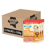 Good Boy - Chewy Chicken Fillets - Dog Treats - Made With 100% Natural Chicken Breast Meat - 320 Grams - Low Fat Dog Treats (Case of 3)