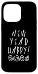 iPhone 14 Pro Max New Year Happy 2025 Funny Faces Grunge Case