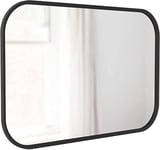 Umbra Hub 24 x 36” Rectangular Wall Mirror with Rubber Frame, Modern Room Decor for Entryways, Washrooms, Living Rooms and More, Black