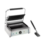 Royal Catering Set kontaktgrill med grillborste - 2200 W räfflad överdel