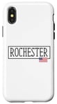 Coque pour iPhone X/XS Rochester City Drapeau USA Voyage US Amérique Femmes Hommes