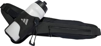 adidas Running Bottle Waist Bag Black Waistbag Waistpack Zip Pocket Mens Womens