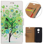 KM-WEN® Case for Motorola Moto E5 (5.7 Inch) Book Style Green Tree Pattern Magnetic Closure PU Leather Wallet Case Flip Cover Case Bag with Stand Protective Cover Color-10