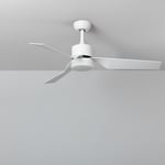 Efectoled - Ventilateur de plafond Silencieux Minimal Blanc 132cm Moteur dc Sans lumière Télécommande Oui