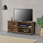 Meuble TV Engerdal 49 x 110 x 30 cm Effet Bois Foncé en.casa