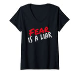 Womens Fear Is A Liar - Follow the Way and the Truth V-Neck T-Shirt