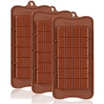 Pritogo Lot de 3 moules à chocolat fins et fragiles en silicone souple