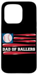 iPhone 15 Pro Dad of Ballers American Flag Funny Baseball Papa Fathers Day Case