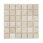 Mosaïque beige 30,5x30,5cm Travertino pierre naturelle