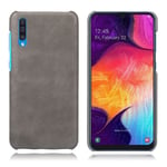 Samsung Crazy Horse Galaxy A50 nahkakotelo - Harmaa Hopea/Harmaa