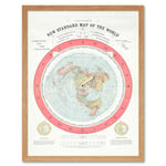 Gleason 1892 New Standard Map of the World Time Calculator Flat Earth Vintage Poster Art Print Framed Poster Wall Decor 12x16 inch