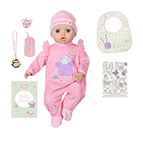 Baby Annabell Active Annabell 709900-43cm Doll with Soft Cuddly Body & Realistic Features and Sounds - Clothing and Accessories - Require 3 AAA Batteries (Not Included) - For Kids From 3+ Years