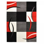 Unamourdetapis - Tapis salon et chambre 160x230 rouge rectangle tissé motif géométrique virgulada